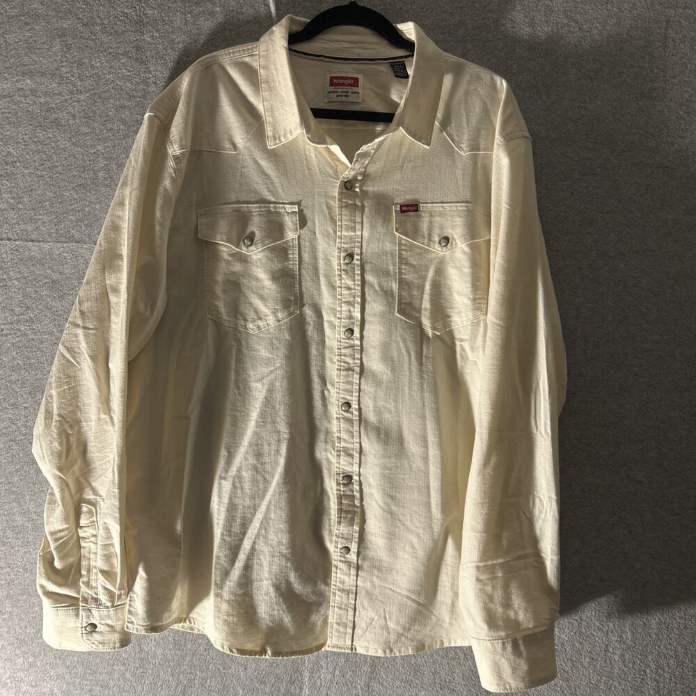 Wrangler Snap Button Long Sleeve Shirt Men's‎ Xxl